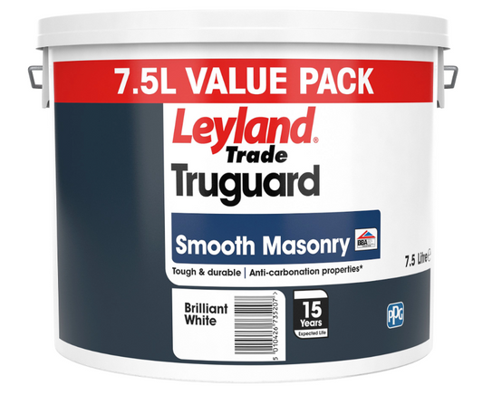 Leyland Trade Truguard Smooth Masonry Paint - Brilliant White 7.5L