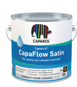 Caparol CapaFlow Satin Water Based Enamel Paint For Interior Wood & Metal White 2.5L