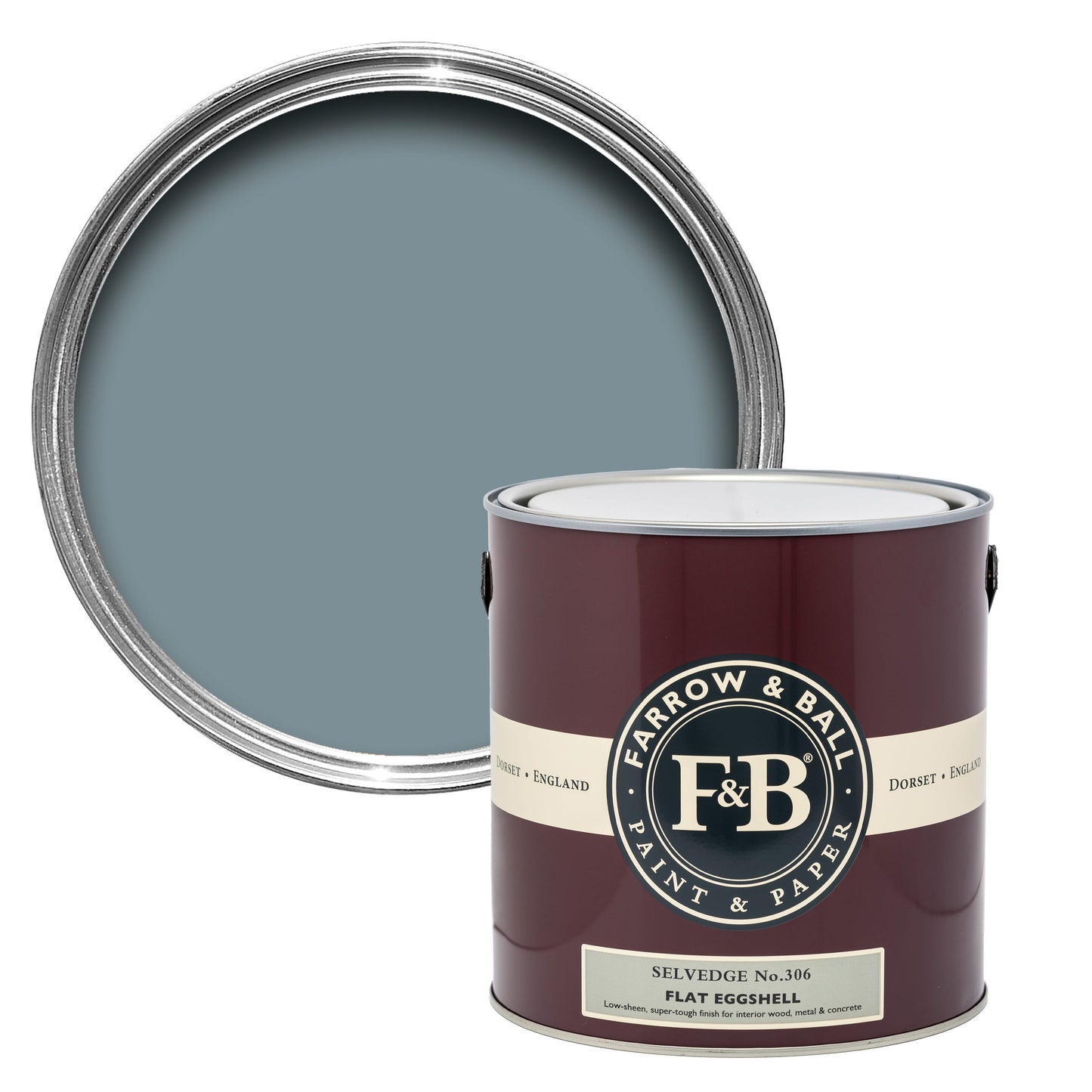 Farrow & Ball 2.5L Flat Eggshell Selvedge No.306