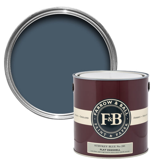 Farrow & Ball 2.5L Flat Eggshell Stiffkey Blue No.281