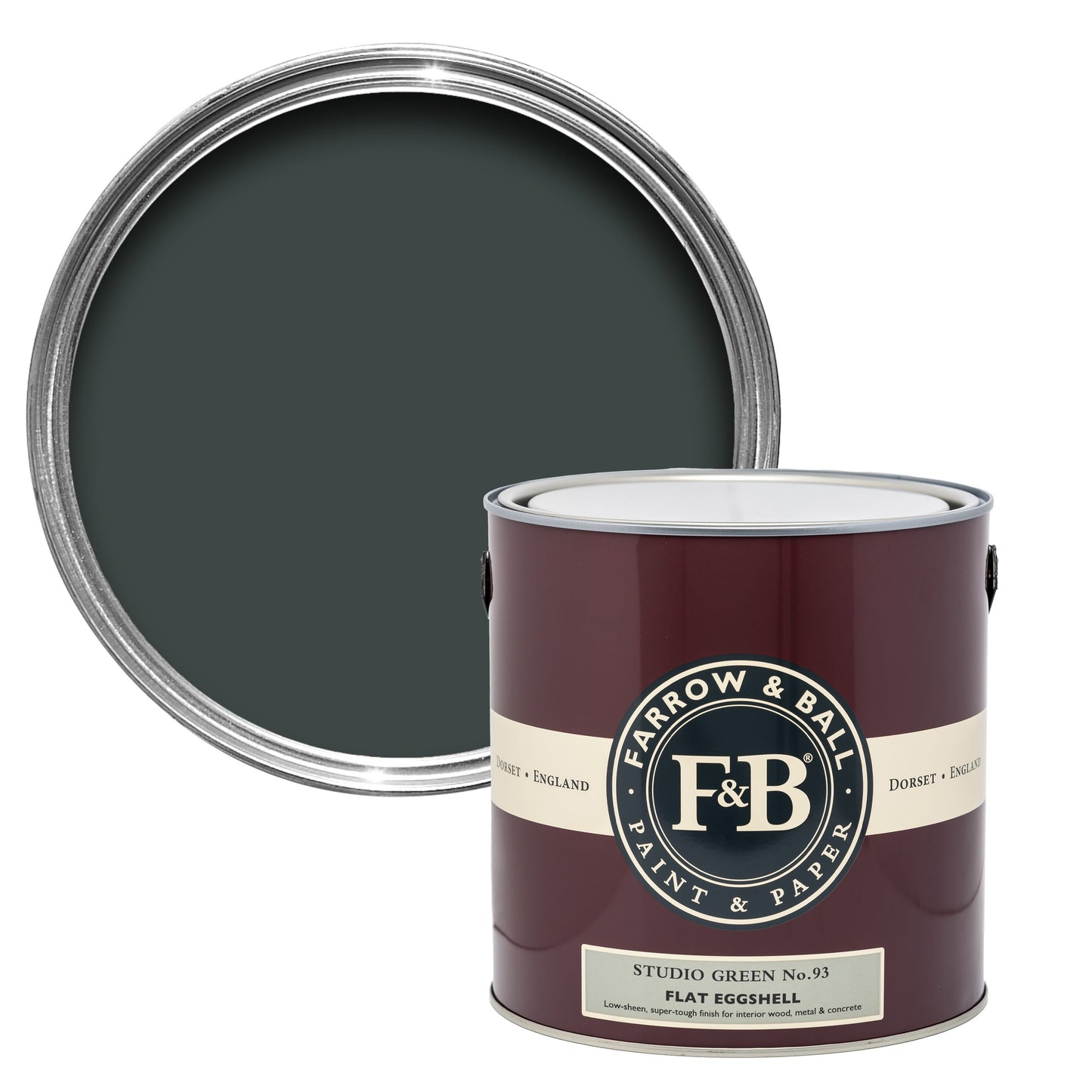 Farrow & Ball 5L Flat Eggshell Studio Green No.93