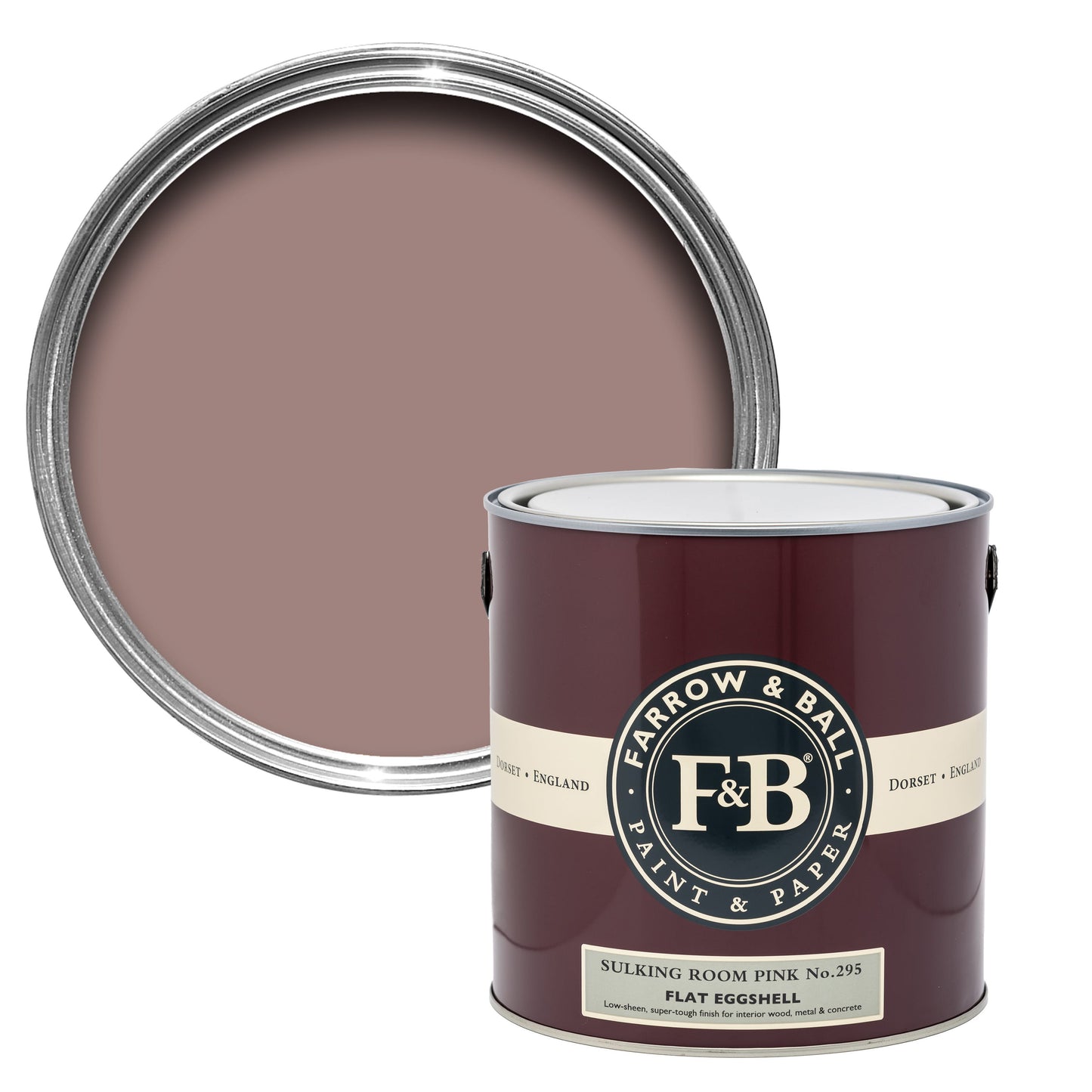 Farrow & Ball 2.5L Flat Eggshell Sulking Room Pink No.295
