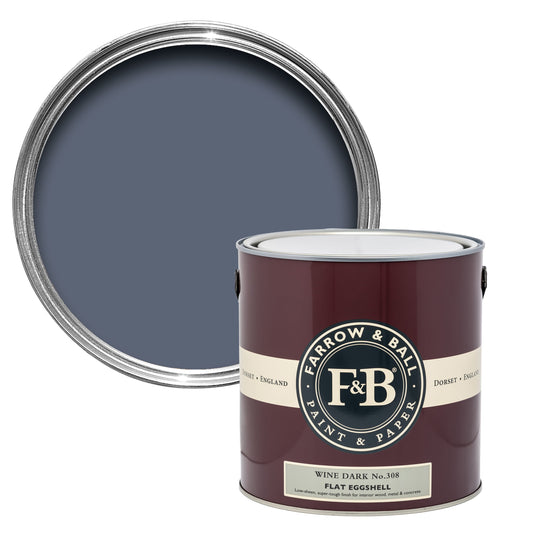 Farrow & Ball 2.5L Flat Eggshell Wine Dark No.308