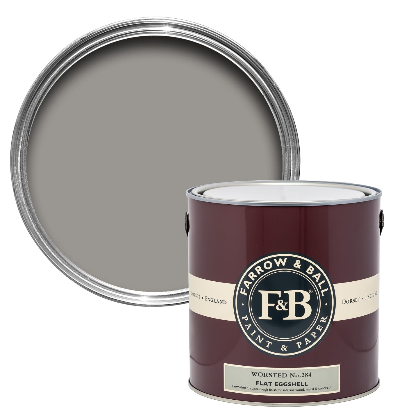 Farrow & Ball 750ml Flat Eggshell Worsted No.284