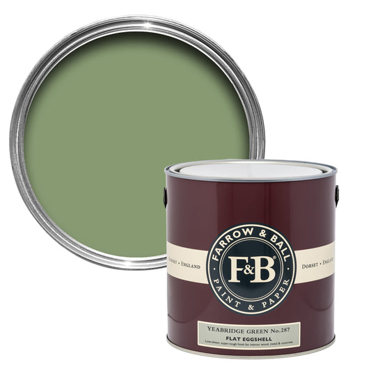 Farrow & Ball 2.5L Flat Eggshell Yeabridge Green No.287