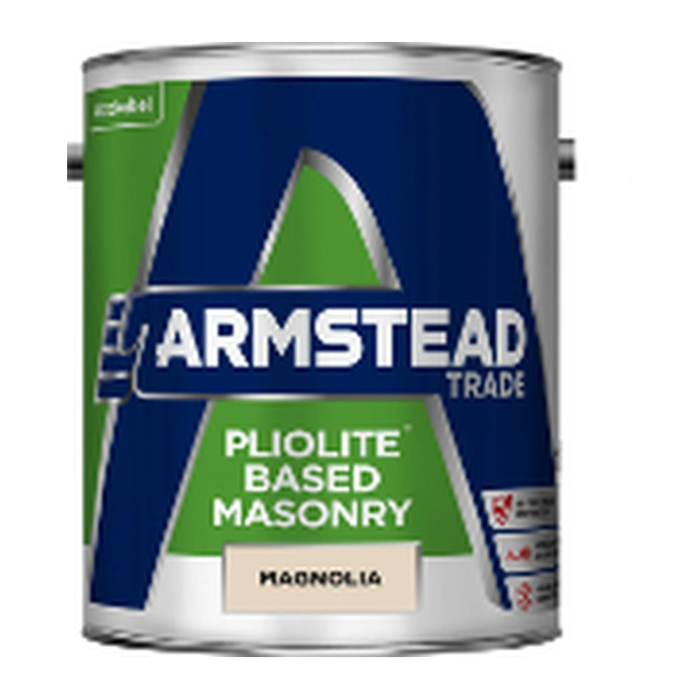 Armstead Trade Pliolite Based Masonry Paint - Brilliant White - 5 Litre