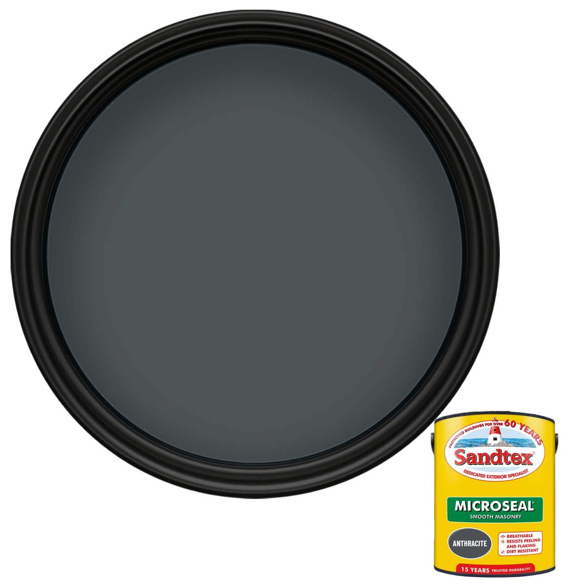 Sandtex 15 Year Weatherproof Exterior Wall Paint - Anthracite
