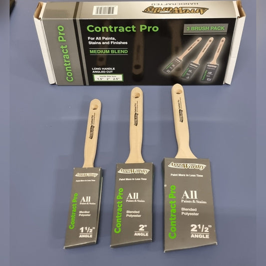 Arroworthy Contract Pro Angle Cut Brush Set 3 Pack