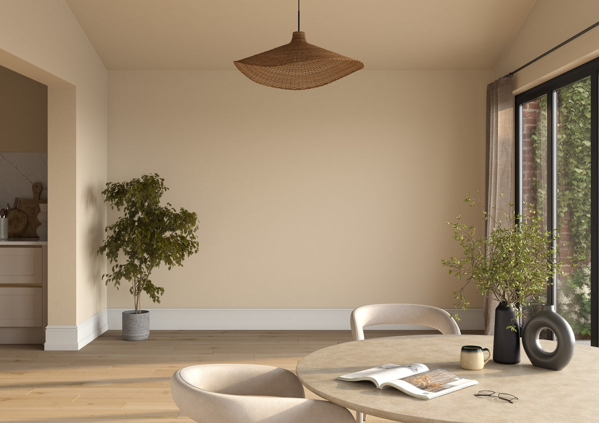 Dulux Heritage Bathstone Beige on the walls of a room setting
