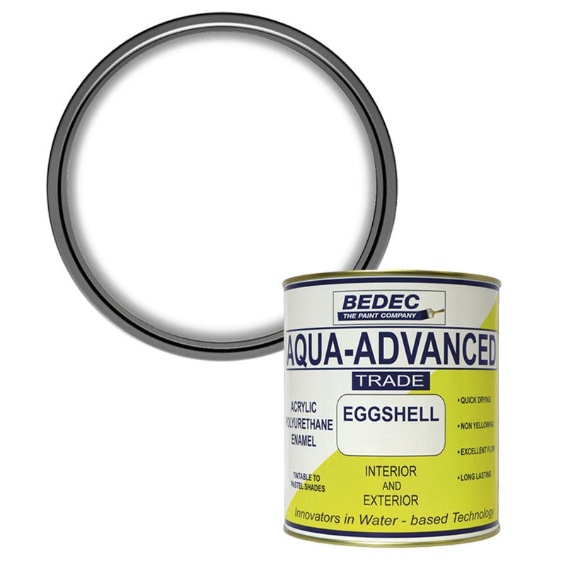 Bedec Aqua Advanced Eggshell Paint, Brilliant White