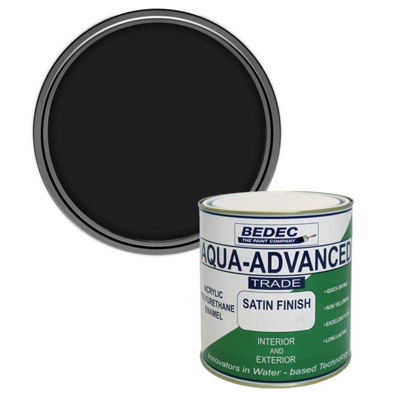 Bedec Aqua Advanced Satin Paint, Black