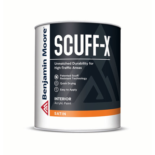Benjamin Moore Scuff-X Satin Super White, 1 Quart (946ml)