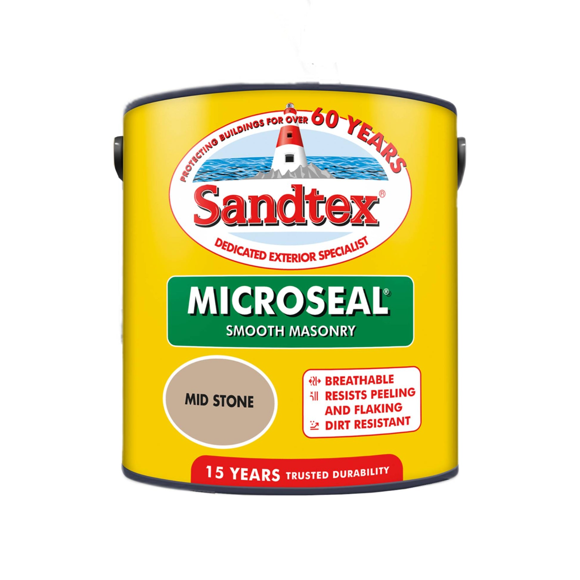 Sandtex 15 Year Weatherproof Exterior Wall Paint - Mid Stone