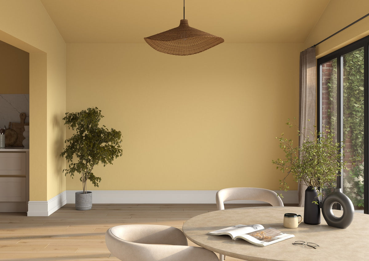 Dulux Heritage Butter Cup on the walls of a room setting