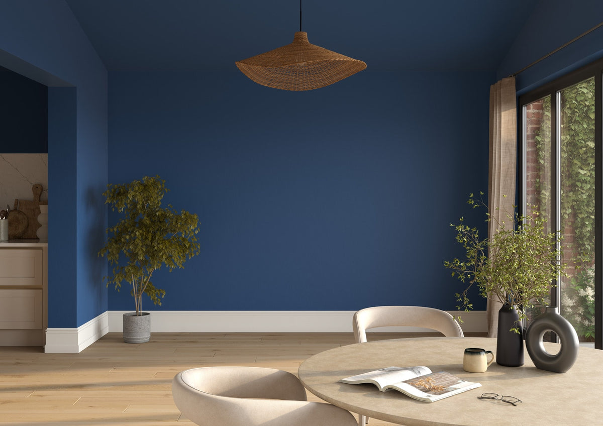 Dulux Heritage Deep Ultramarine on the walls of a room setting