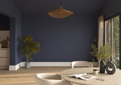 Dulux Heritage DH Oxford Blue on the walls of a room setting
