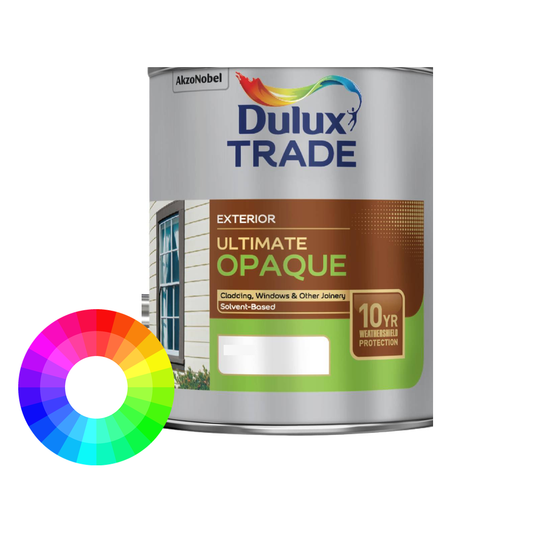 Dulux Trade Ultimate Opaque tinted colour tin with colour wheel - 10 year exterior opaque wood coating available in a wide range of colours