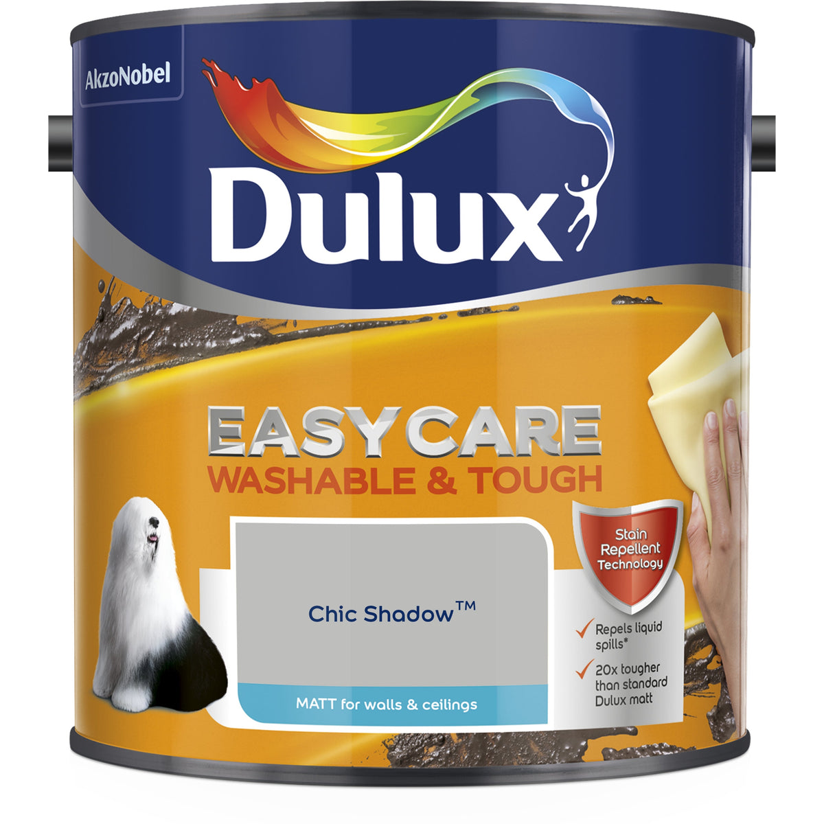 Dulux Easycare Washable & Tough Matt Paint, Chic Shadow, 2.5 Litre