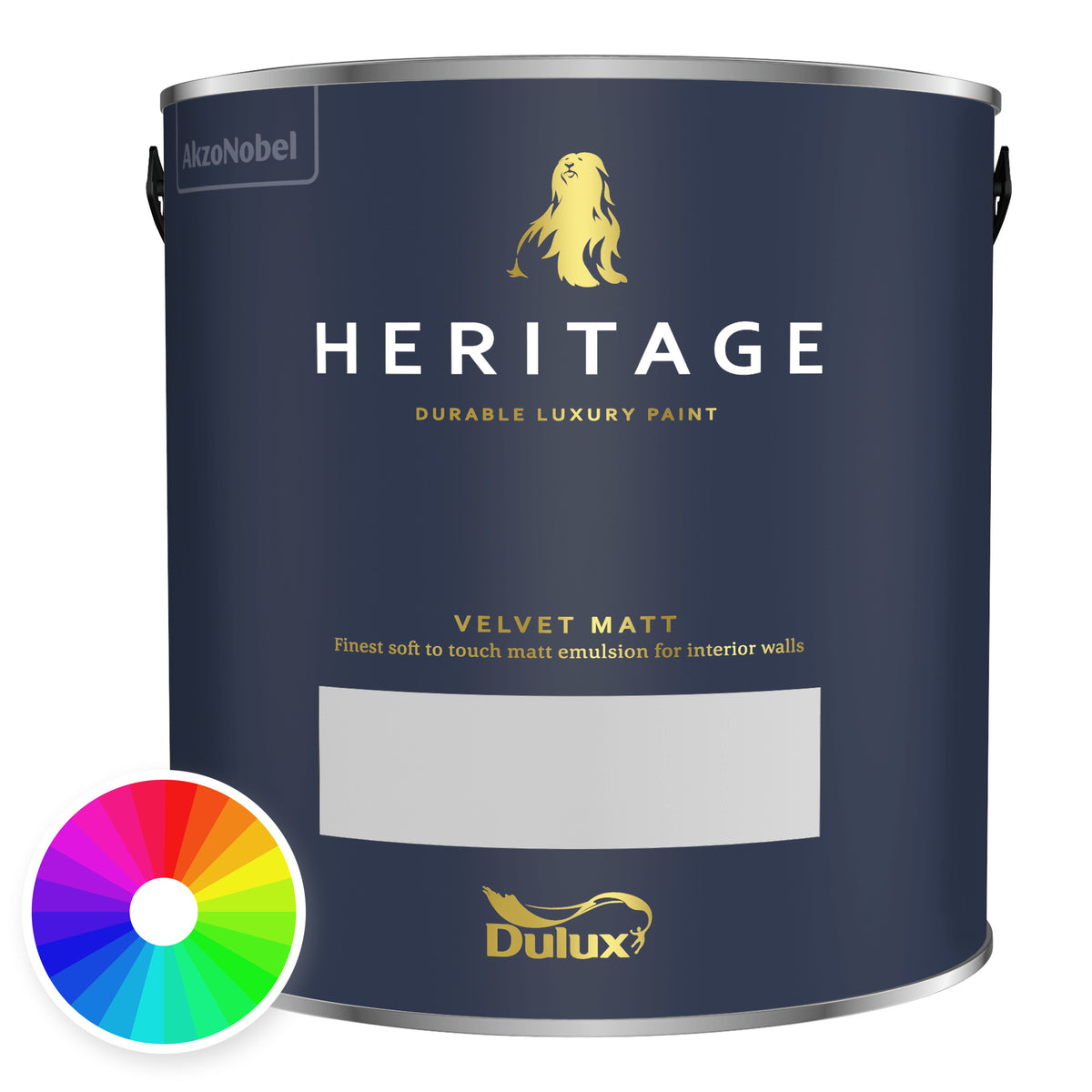 Dulux Heritage Velvet Matt tin with colour wheel – tinted to your chosen colour