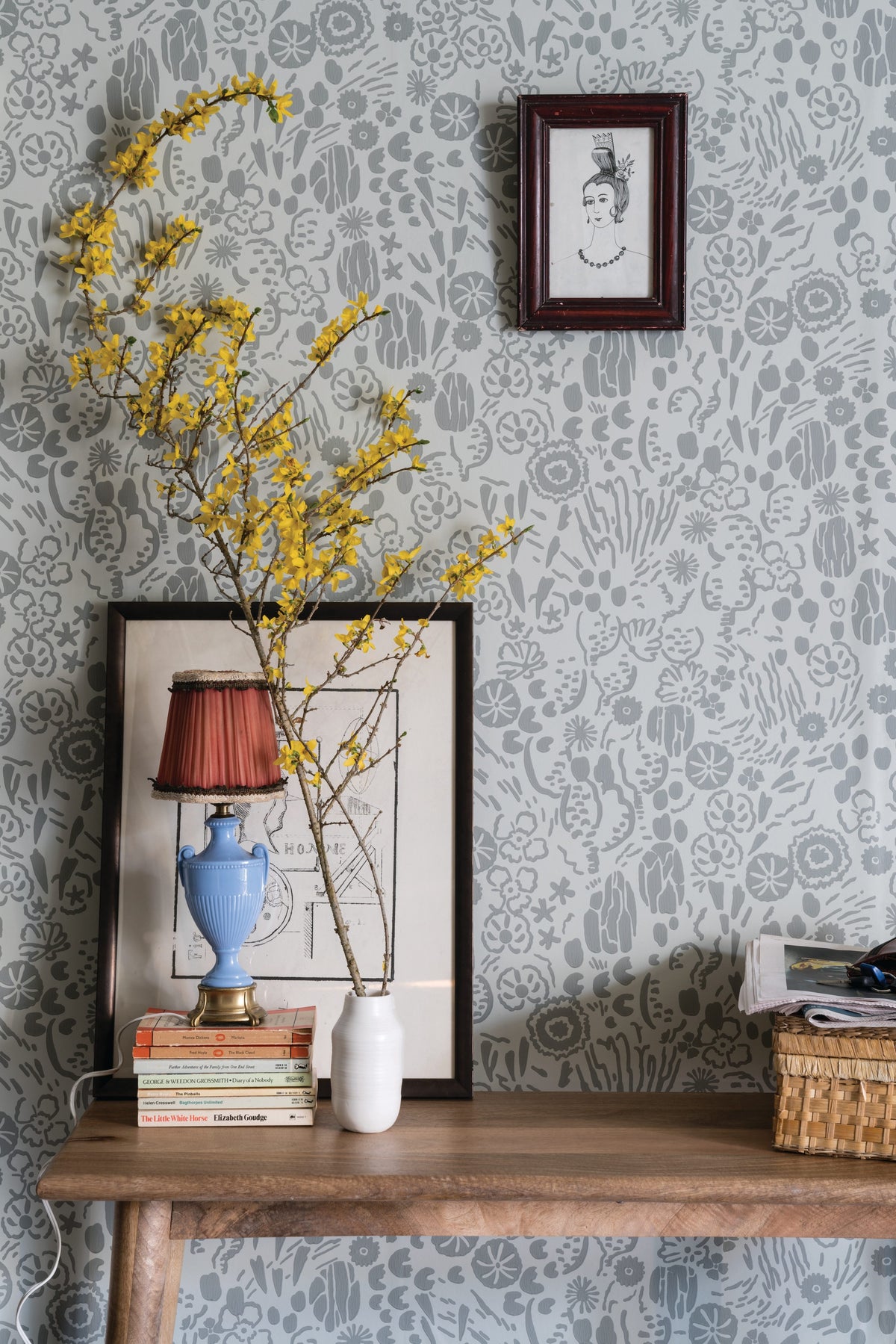 Farrow & Ball Atacama wallpaper in a room setting