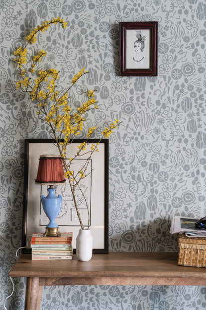 Farrow & Ball Atacama wallpaper in a room setting