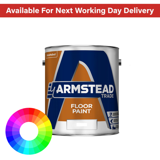 Armstead Trade Floor Paint tinted colour 5 litre paint tin - available for next working day delivery - tough durable floor paint for concrete wood and metal floors available in tinted colours