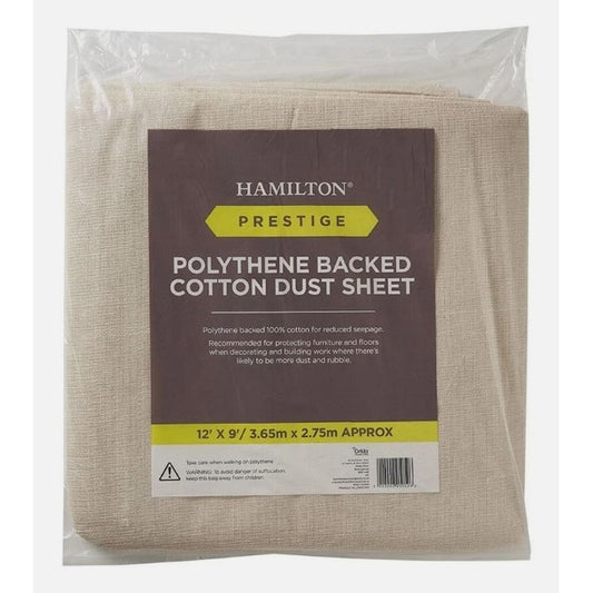Hamilton Prestige Plastic Backed Cotton Dust Sheet 12ft X 9ft (3.6MX2.75M)
