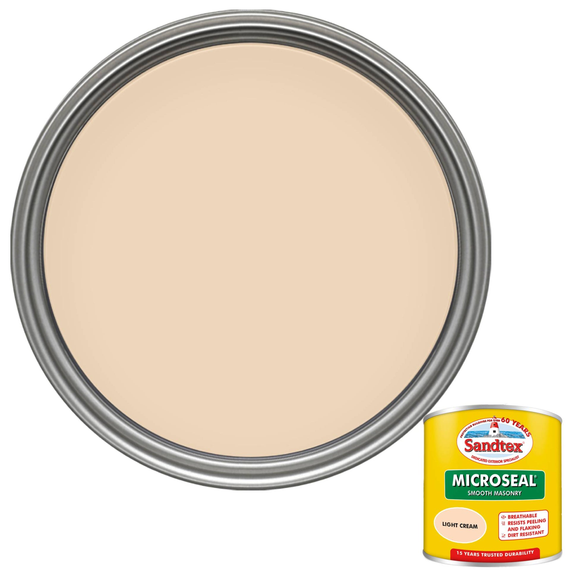 Sandtex 15 Year Weatherproof Exterior Wall Paint - Light Cream