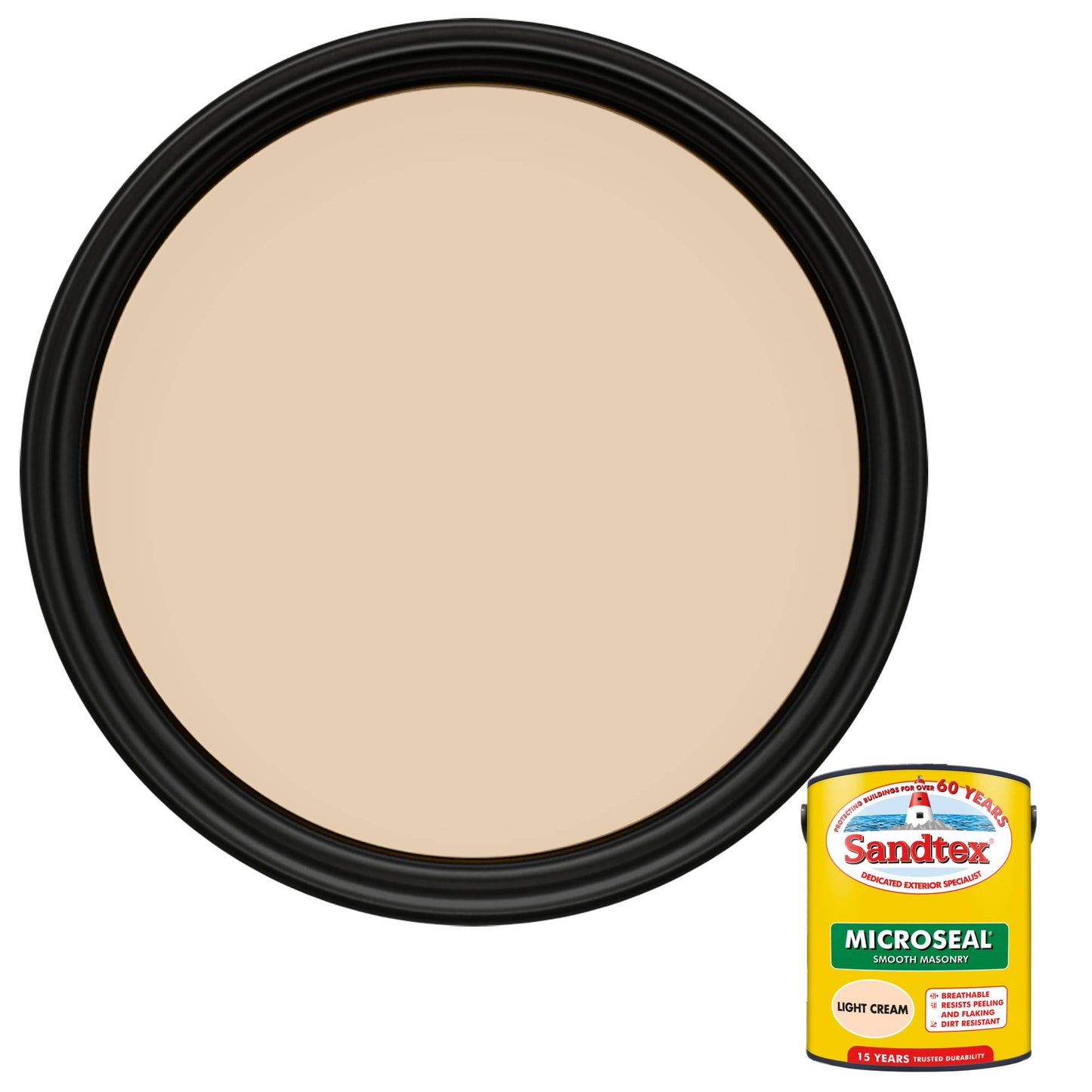 Sandtex 15 Year Weatherproof Exterior Wall Paint - Light Cream