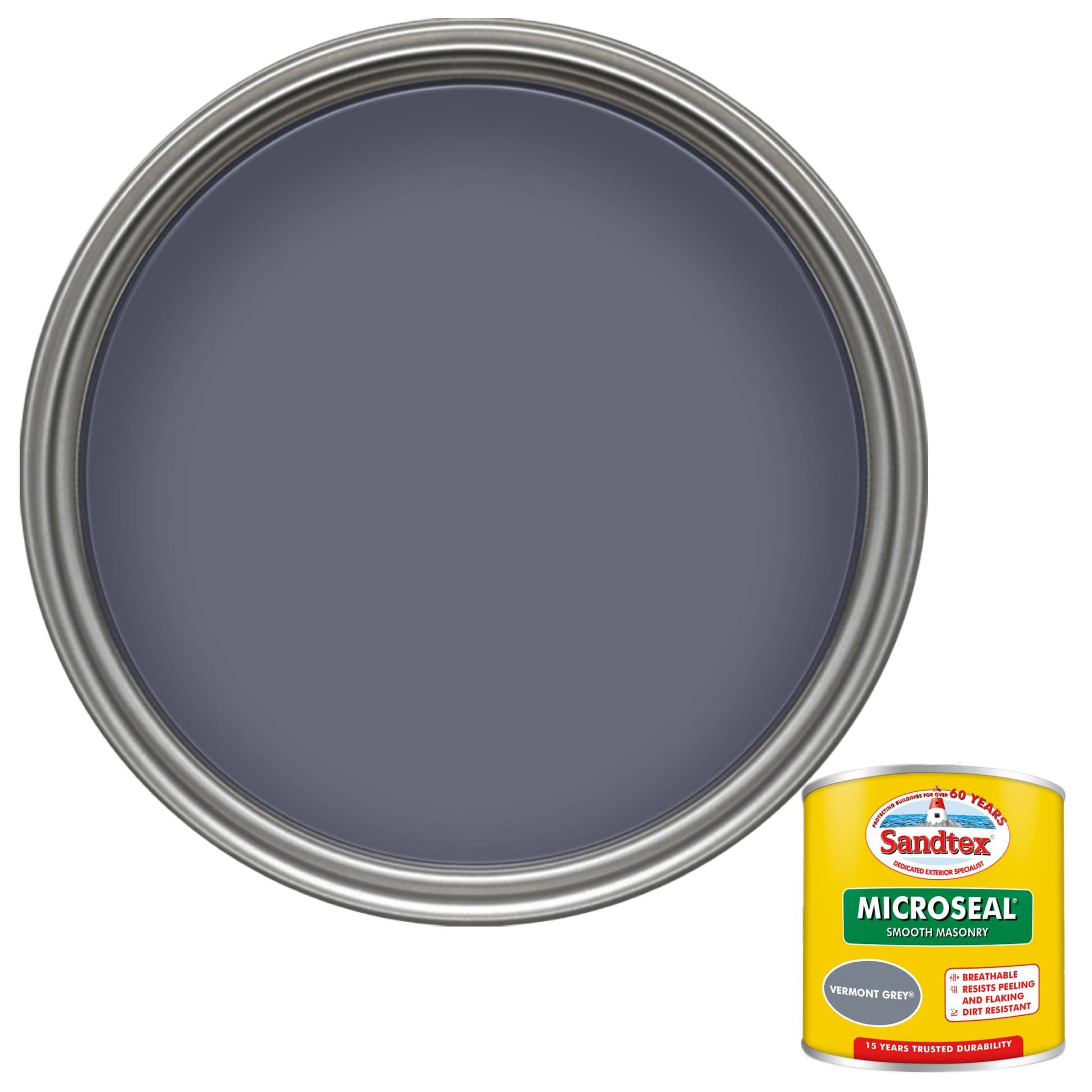 Sandtex 15 Year Weatherproof Exterior Wall Paint - Vermont Grey
