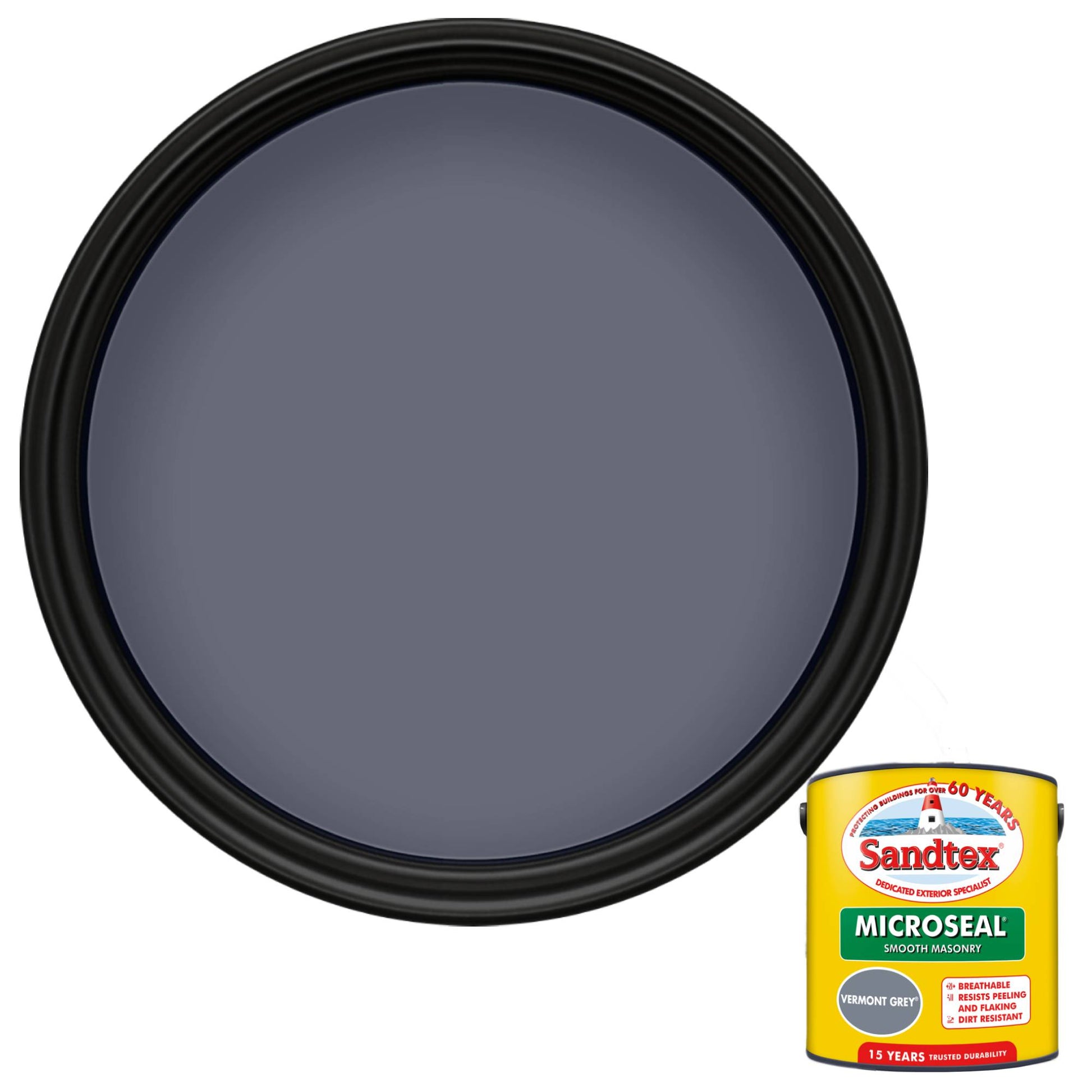 Sandtex 15 Year Weatherproof Exterior Wall Paint - Vermont Grey
