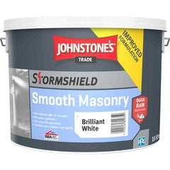 Johnstones Trade Stormshield Smooth Masonry Paint, Brilliant White 10L