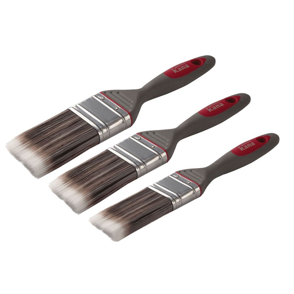 Kana Easy-Flo Soft Grip Synthetic 3 Pack Paint Brush Set