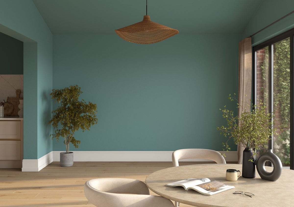 Dulux Heritage Maritime Teal on the walls of a room setting