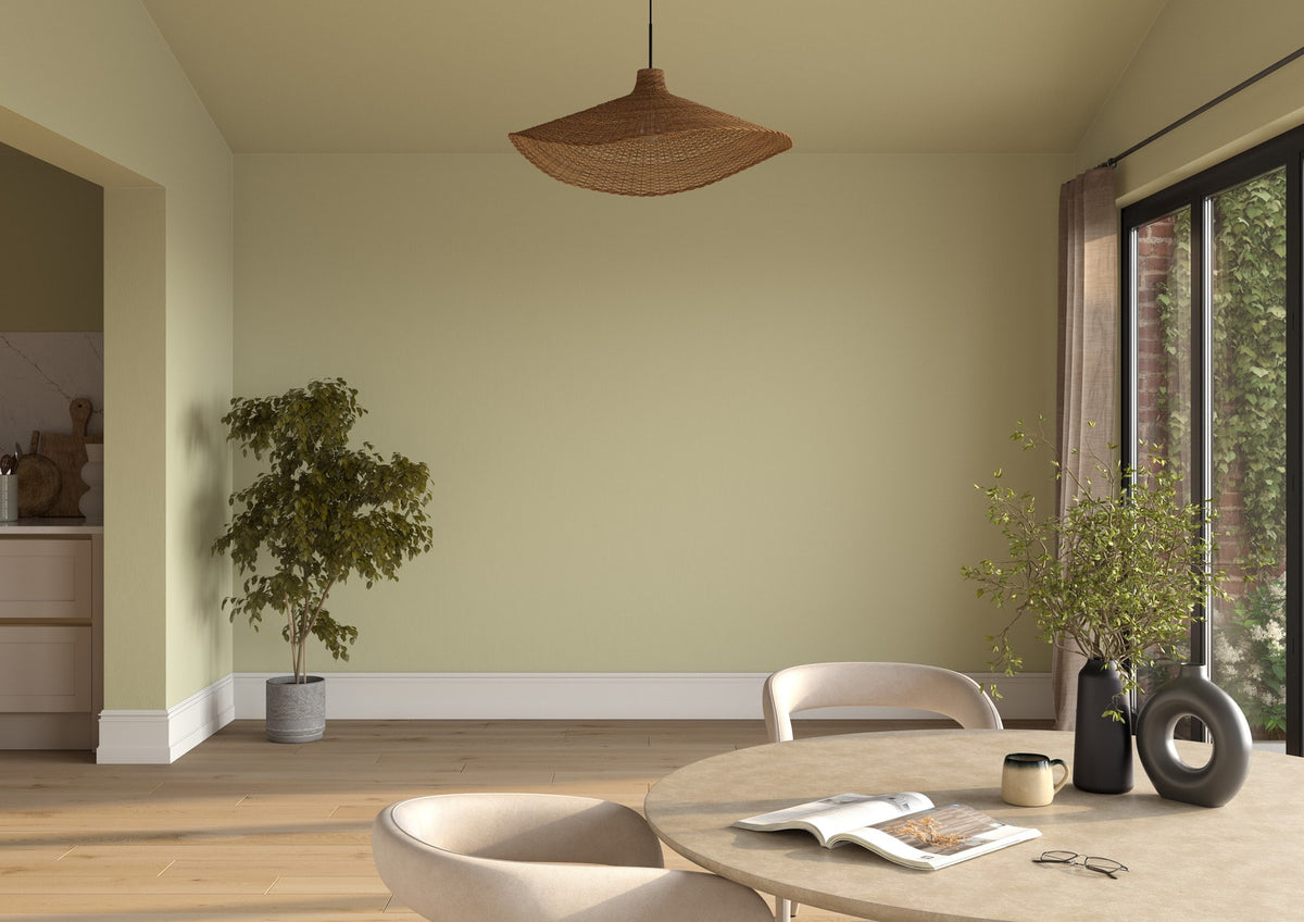 Dulux Heritage Pale Olivine on the walls of a room setting