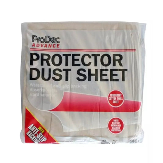 Prodec 7.4m X 0.9m Protector Plastic Backed Dust Sheet (Stair Case Size) Antislip Backing