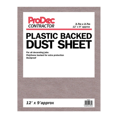 Prodec Contractor Large Plastic Backed Dust Sheet 12x9ft