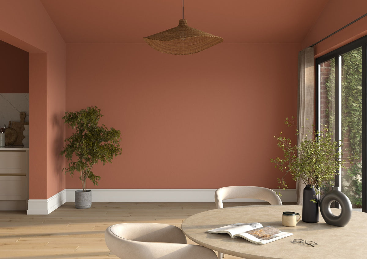 Dulux Heritage Red Sand on the walls of a room setting
