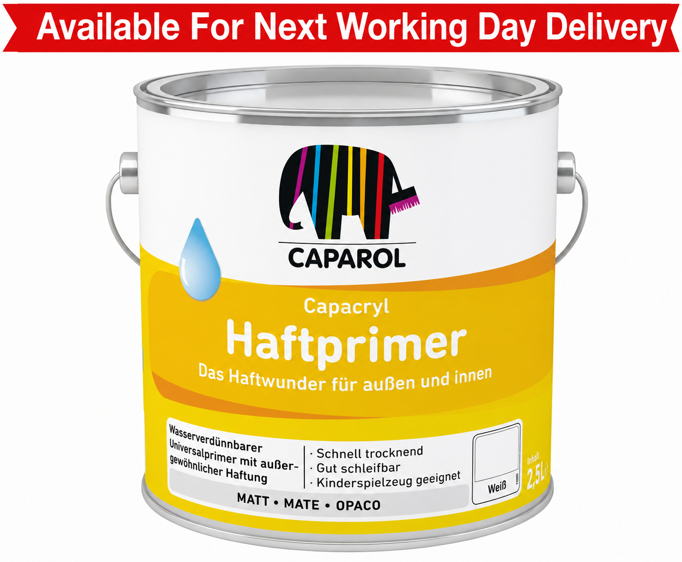 Caparol Haftprimer High Opacity Adhesion Primer White All Sizes