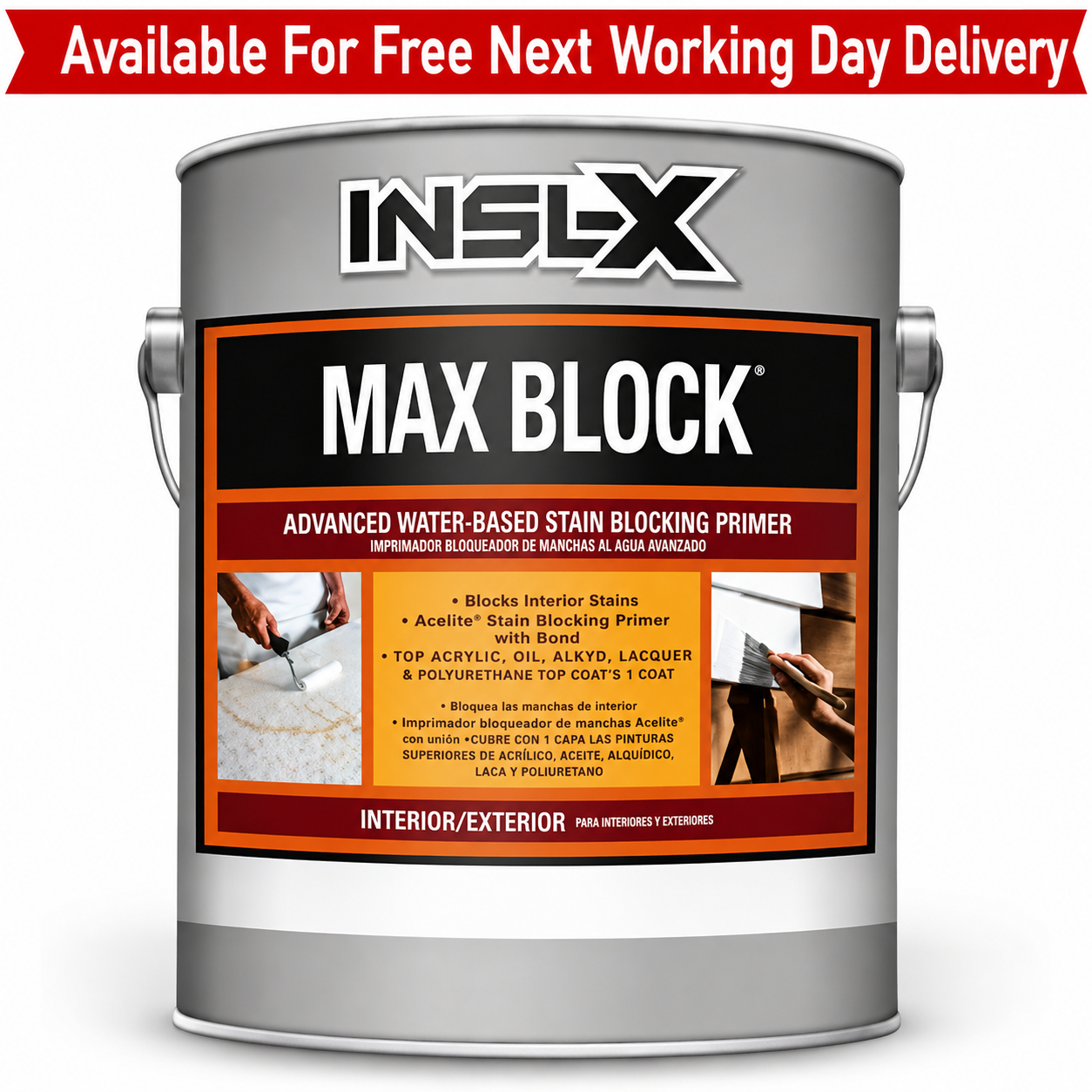 Benjamin Moore Max Block Stain Blocking Primer White Insl-X Gallon (3.79L)