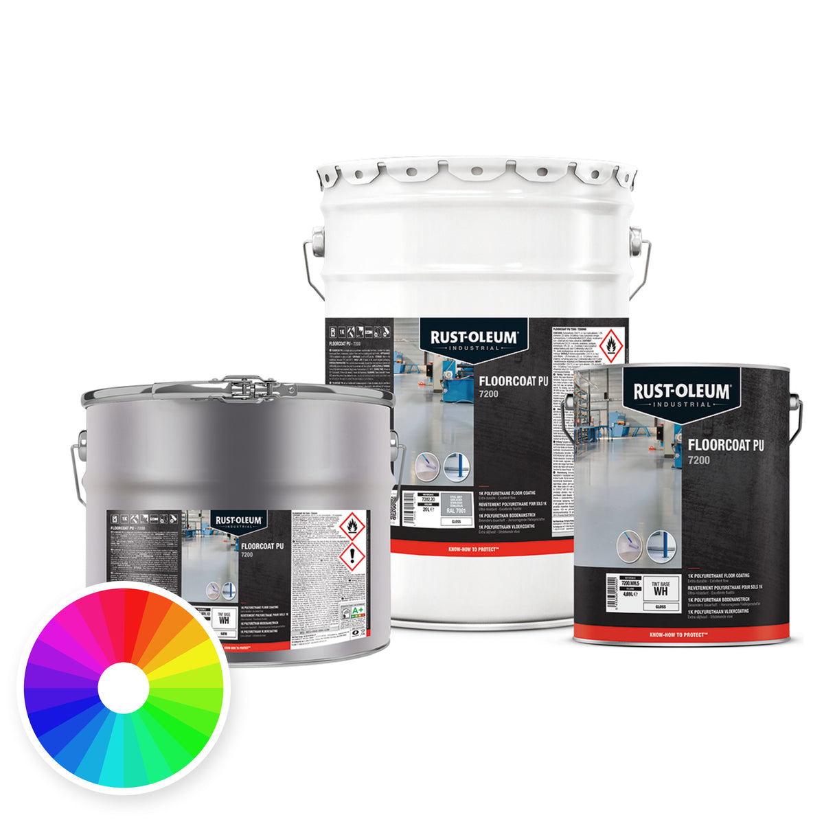 Rust-Oleum 7200 Floorcoat PU tins with colour wheel – tinted to your chosen colour