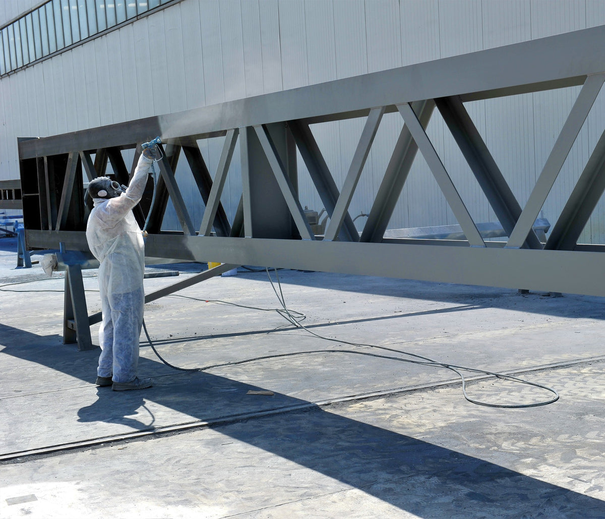 Rust-Oleum Noxyde Plus being spray applied to steel structure