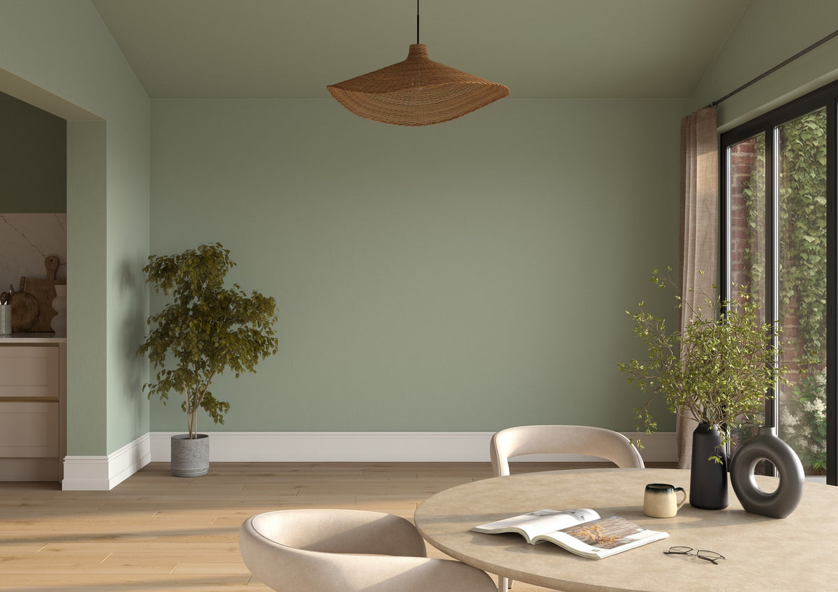 Dulux Heritage Sage Green on the walls of a room setting