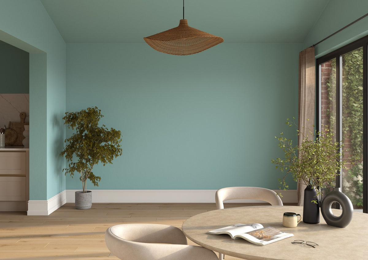 Dulux Heritage Sky Blue on the walls of a room setting