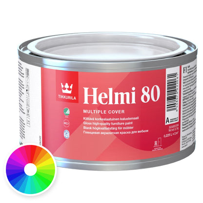 Tikkurila Helmi 80 Water-Based Acrylic Gloss Wood Paint, Tinted Colour, colour wheel