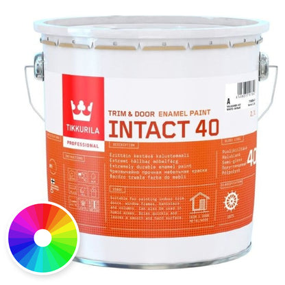 Tikkurila Intact 40 Durable Interior Semi-Gloss Enamel Paint, Tinted Colours, colour wheel