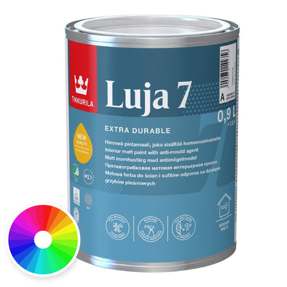 Tikkurila Luja 7 High Performance Matt Anti Mould Paint, Tinted Colour, colour wheel