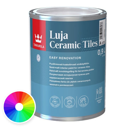 Tikkurila Luja Ceramic Tiles Paint 2 in 1 Tinted Colour, colour wheel