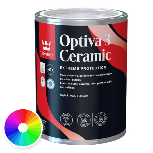 Tikkurila Optiva 3 Ceramic Super Flat Matt, Tinted Colour, colour wheel