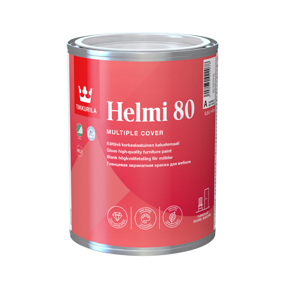 Helmi 80 Water-Based Acrylic Gloss Wood Paint - Tinted Colour